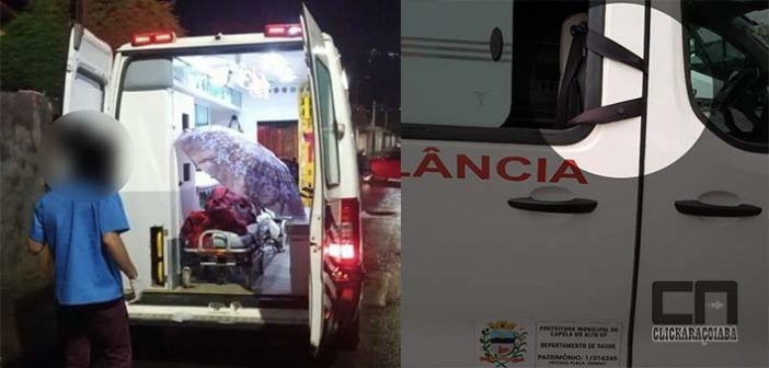 Paciente precisa usar Guarda Chuva dentro de ambulância em Capela do Alto