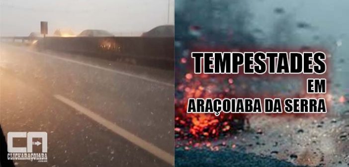 Chove Granizo e Ventos Derrubam Árvores em Araçoiaba da Serra